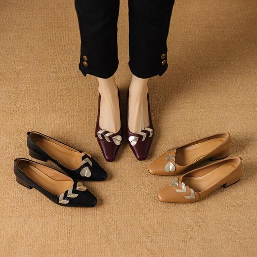 【预售5天】浅口粗跟皮鞋，尖头软底百搭工作鞋BXJ&506-1 商品图4