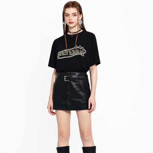 【明星同款】IDEVERRAY品牌原创烫印珍珠短袖t恤男高级设计感轻奢宽松圆领上衣21MSL-584 商品图3