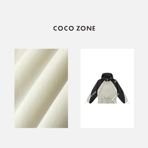 COCO ZONE ”收腰户外“户外撞色外套抽绳设计双头拉链上衣CC2C1240 商品图2