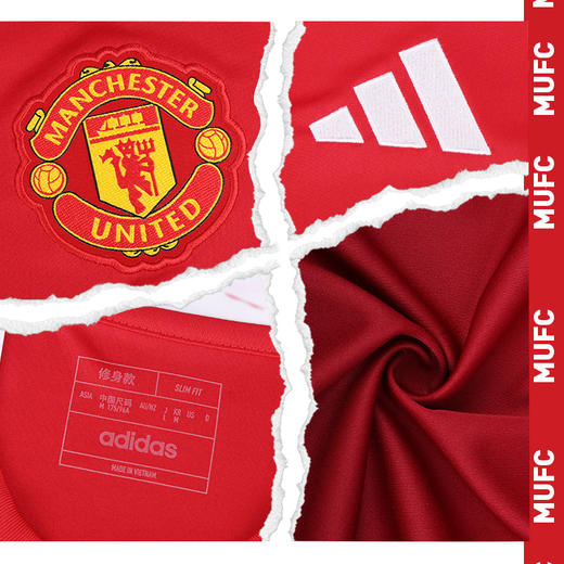 小李子ADIDAS阿迪达斯24/25赛季曼联主场球迷版球衣短袖成人男IU1397 商品图2