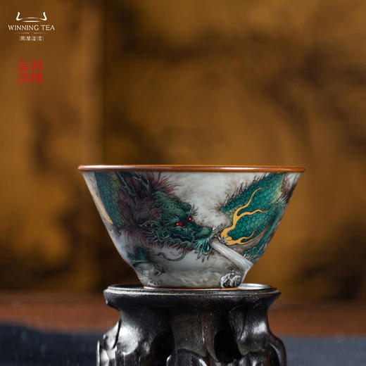 问鼎汝瓷鼎峰柴窑天青淳和杯（龙腾海啸） 商品图0