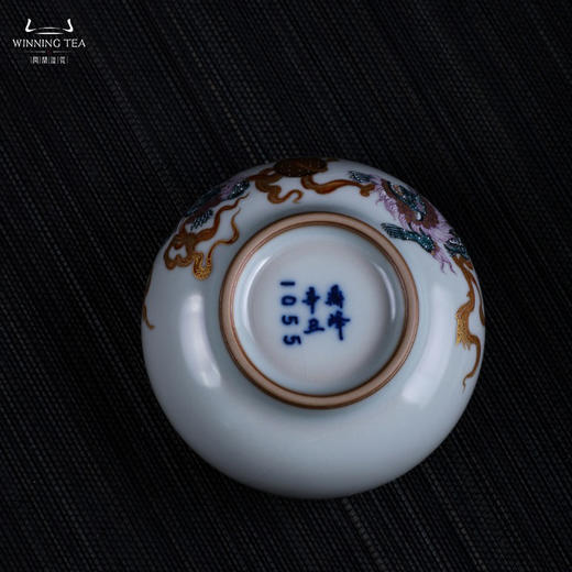 问鼎汝瓷鼎峰柴窑天青禅定杯（瑞狮舞彩） 商品图3