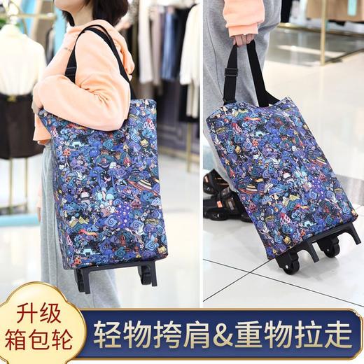 买菜小拉车购物手拉车带轮子购物袋可折叠便携家用拖车超市手提袋 商品图0