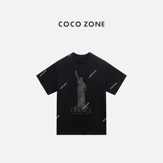 COCO ZONE  美式字母印花短袖T恤显瘦圆领上衣CC2C1325 商品图0
