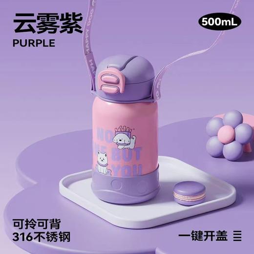 希乐扣保温杯儿童316不锈钢学生吸管保温杯500ml 商品图0