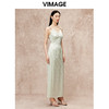 VIMAGE纬漫纪高级感缎面垂坠露背吊带礼服连衣裙秋季新款V2277801 商品缩略图1