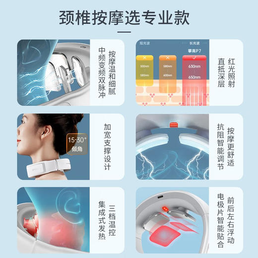 攀高（PANGAO）颈椎按摩器 P7 升级低中频颈部按摩仪红光热敷护颈仪 商品图1