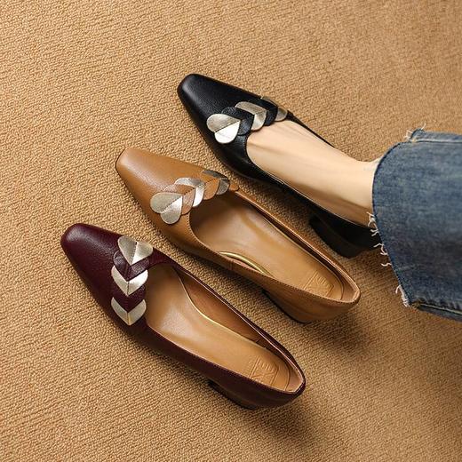 【预售5天】浅口粗跟皮鞋，尖头软底百搭工作鞋BXJ&506-1 商品图1