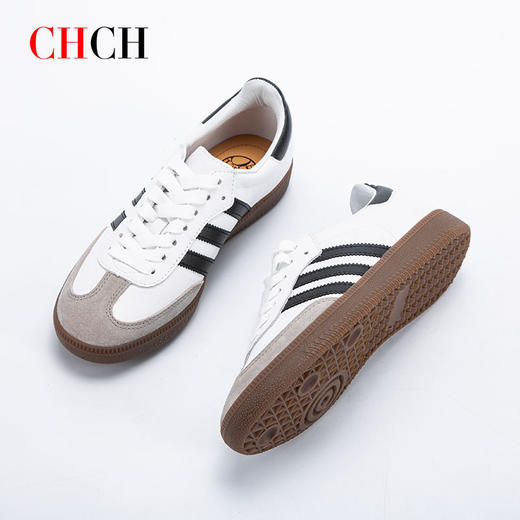 CHCH复古德训鞋真牛皮舒适运动休闲百搭年轻时尚女鞋平衡鞋 商品图2
