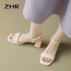 ZHR一字带粗跟凉鞋2023新款凉鞋女外穿洋气超仙鞋子夏季百搭凉鞋 商品缩略图7