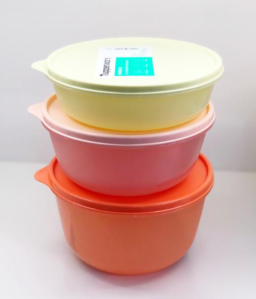 特百惠 密封保鲜圆碗3件套冰箱冷藏大容量保鲜盒密封带盖套装新品 商品图1