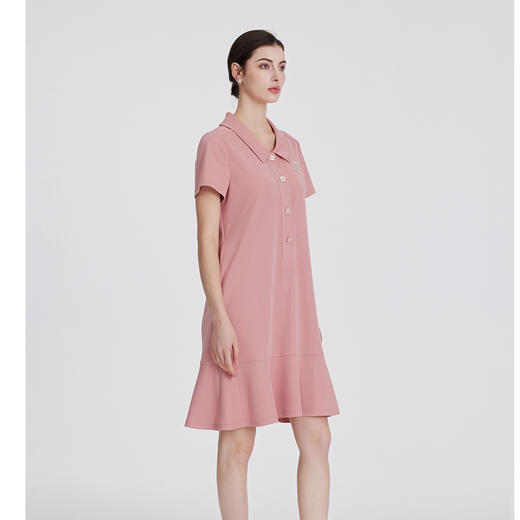 司歌运动休闲宽松短袖连衣裙翻领A891026Y 商品图4