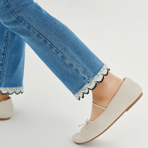 笛莎Deesha 童装女童长裤2024秋季新款中童香风微喇牛仔裤 商品图3