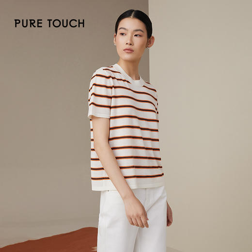 pure touch女士100%精纺绵羊毛短袖针织衫1346243339 商品图0
