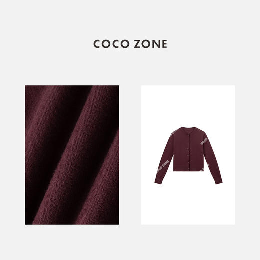 COCO ZONE 圆领单排扣针织开衫纯色百搭长袖上衣CC1C1621 商品图2