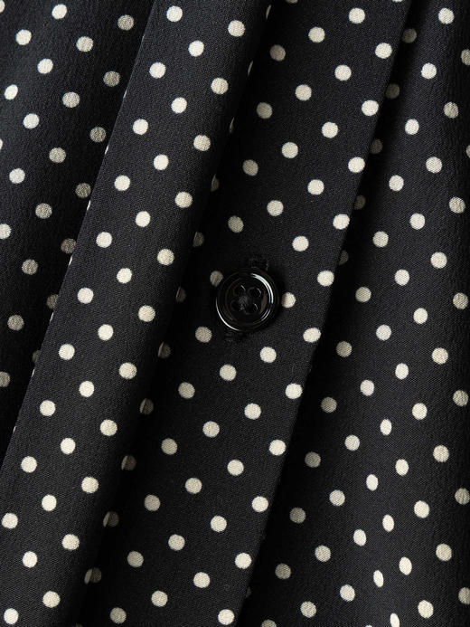 COCO ZONE 100桑蚕丝波点翻领衬衫长袖上衣CC2C1266 商品图6