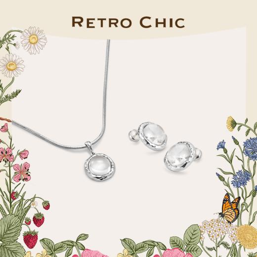 【毛晓彤&刘孜&侯佩岑】Garden of Eden 伊甸园系列 | 弗洛拉水晶白金套装（项链+耳环） 商品图0