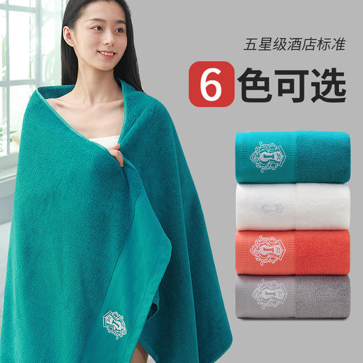 纯棉浴巾纯棉不掉毛吸水全棉五星级酒店大毛巾加大加厚600g大浴巾 商品图0
