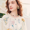 两三事梵高文艺写生花集2024夏季新款印花绑带灯笼袖衬衫女宽松 商品缩略图3