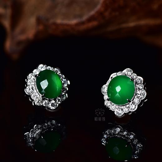 【至臻】满绿翡翠耳钉-EZ12406002 商品图3