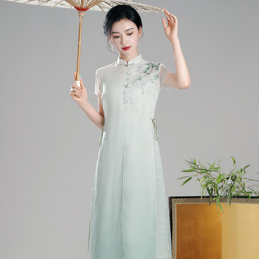 【翠兰】新中式国风高端，宽松日常旗袍连衣裙XGT-Q24076 商品图2