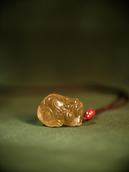 龙龟利比亚黄金玻璃陨吊坠 长3.9 宽2.4【器悟雅玩】 商品图2