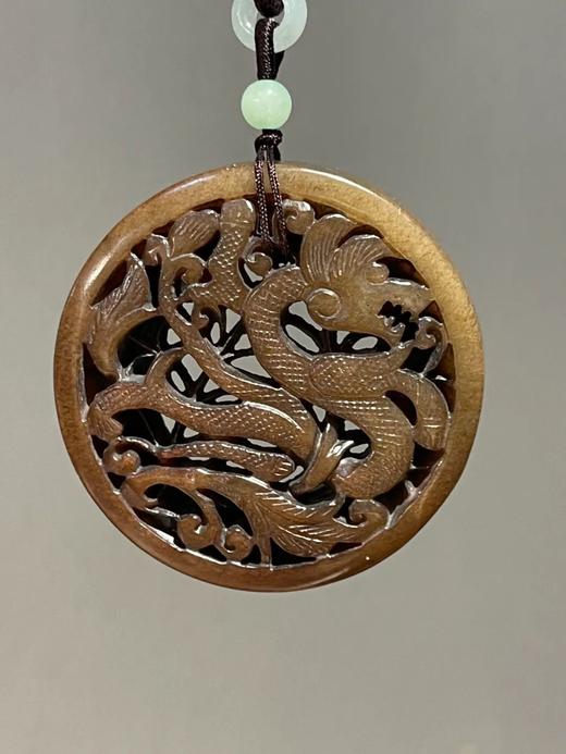 和田褐玉鏤雕龙纹瓦子牌，顺丰包邮 商品图9
