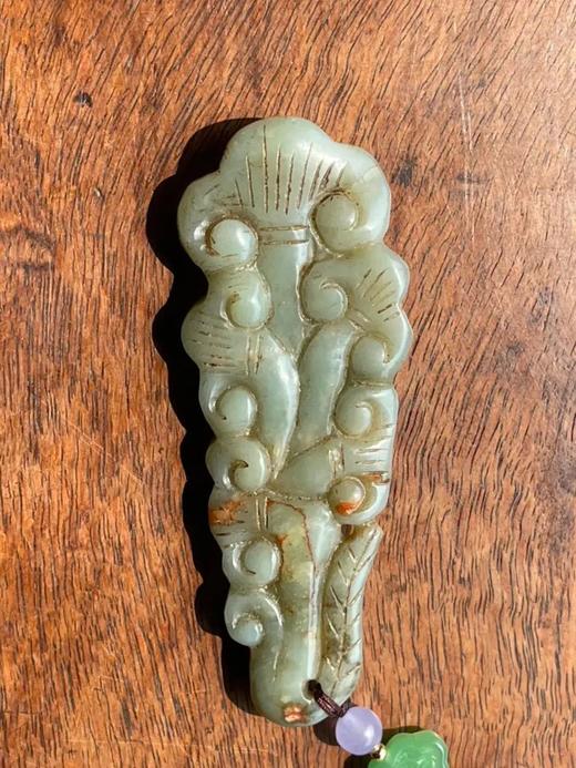 褐沁白玉雕云纹如意，顺丰包邮 商品图4