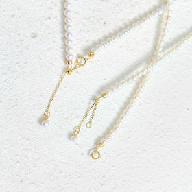 Miss G&E小米珠珍珠正圆天然强光淡水小米珠项链3-4mm锁骨链珍珠项链夏叠戴女送礼自用有证书礼盒