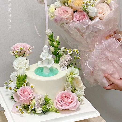 许愿池鲜花蛋糕（鲜花类似/介意勿拍/提前24小时预订） 商品图3