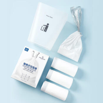 1号会员店 抽绳式垃圾袋中号3卷90只装 45*50cm 加厚手提自动收口垃圾袋 /家庭清洁/纸品 /清洁用具 /垃圾袋 商品图8