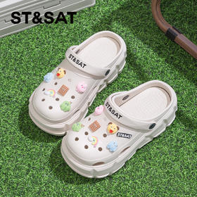 星期六沙滩防滑厚底增高洞洞鞋SSC211027K