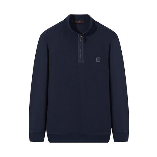 【华夫格】柒牌男士立领卫衣2024秋季新款休闲半开襟时尚百搭上衣 127W70210 商品图4