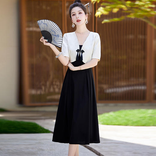 小香风新中式国风吊带裙两件套LMJY6603 商品图0