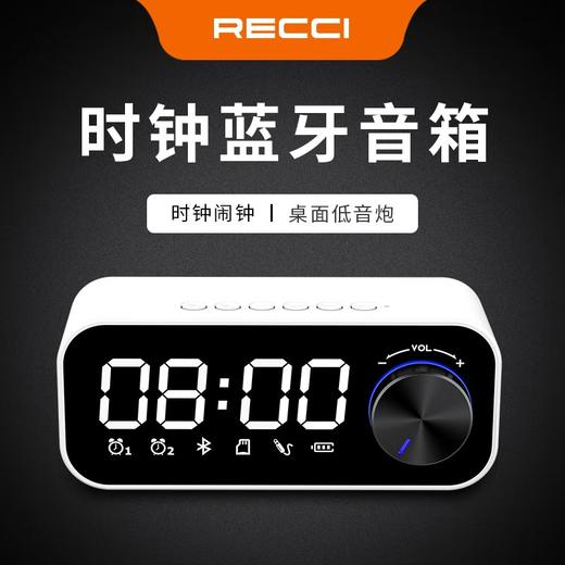 锐思（Recci） RECCI锐思RSK-W11 车载音响自带时间闹钟 可充电自带电池 超强续航 白色 商品图2