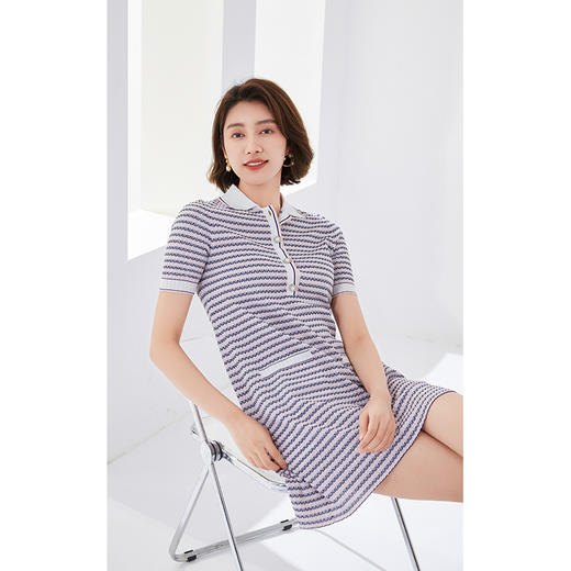 乔万尼新款连衣裙蓝粉条纹运动风EM2M857 商品图1
