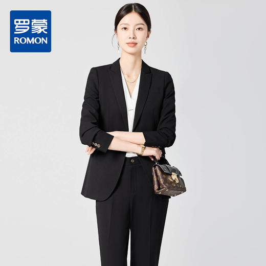 【上衣+裤子】罗蒙女士套装工作面试通勤简约大气职业装两件套女 商品图0