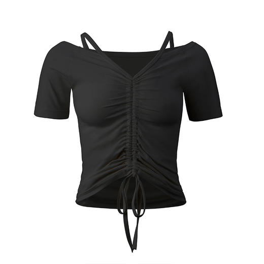 【3天左右/浙江发】MOLYVIVI 魔力薇薇水波纹可调节短袖女2024夏季新款运动上衣健身跑步瑜伽T恤 商品图5