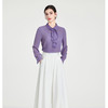 司歌春秋雪纺衬衫长袖套头知性荷叶上衣ET891236Y 商品缩略图0