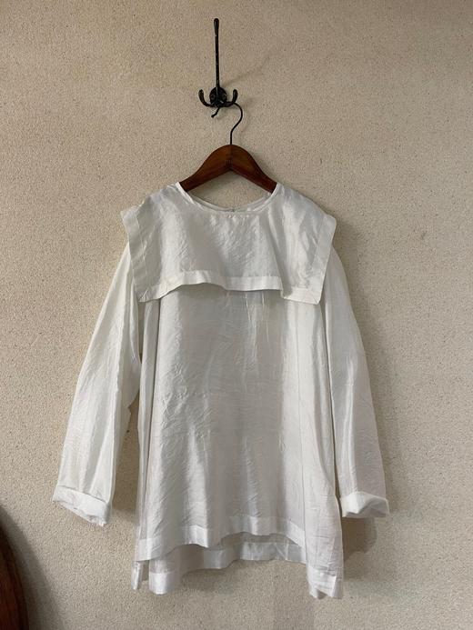 BUNON 真丝海军领长袖衬衫上衣 商品图14