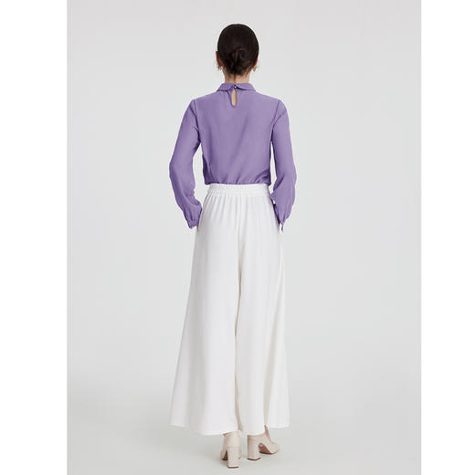 司歌春秋雪纺衬衫长袖套头知性荷叶上衣ET891236Y 商品图3