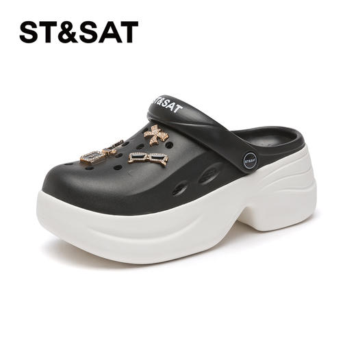 星期六时髦撞色厚底百搭洞洞鞋SSC21101AB 商品图10