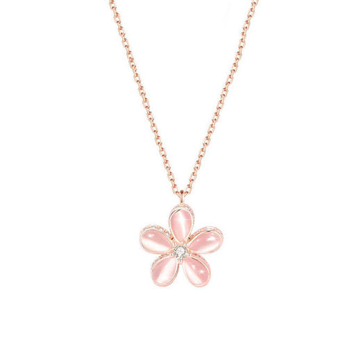 【可旋转项链】梅花锆石微镶带满钻 轻奢玫瑰金女锁骨链 七夕情人节礼物 商品图4