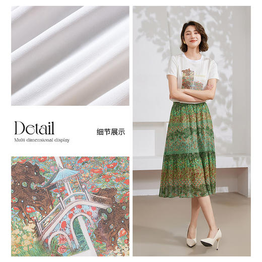 乔万尼新款真丝T恤艺术设计短袖EM2C847 商品图3