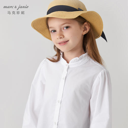 马克珍妮2024年秋装新款 女童甜美荷叶领纯棉衬衫 241377 商品图4