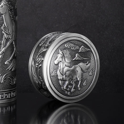 子佩集S999银【旗开马到】杯摆件【DLBJB0036-136】纯银内胆泡茶杯2406 商品图4