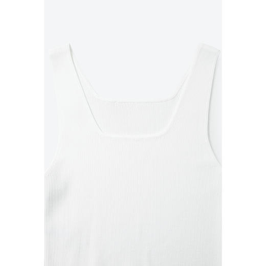 【严选】诗凡黎白色短款针织背心2024秋新款黑色方领内搭打底套头上衣SF7131431 商品图2