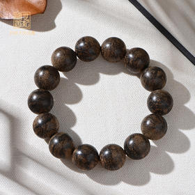 天然达拉干黑棋沉香手串 17mm*14颗 30克 SP5587