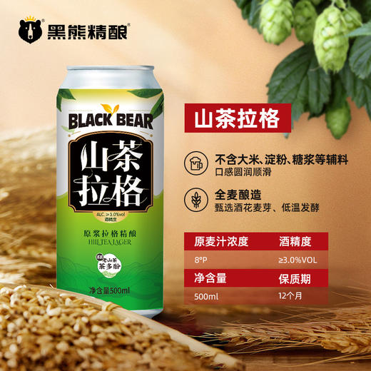 【黑熊精酿啤酒】山茶拉格 8°P  500ml*6听/12听 商品图1