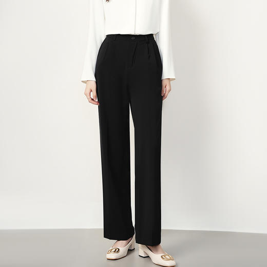 【后侧松紧腰】罗蒙女士休闲裤时尚简约大众商务百搭阔腿裤女 商品图12